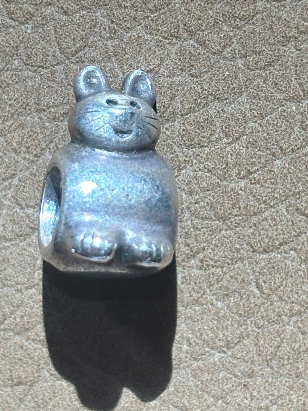Pandora cat/ bunny discontinued rare 925 sterling silver Charm Bead - Picture 2 of 4
